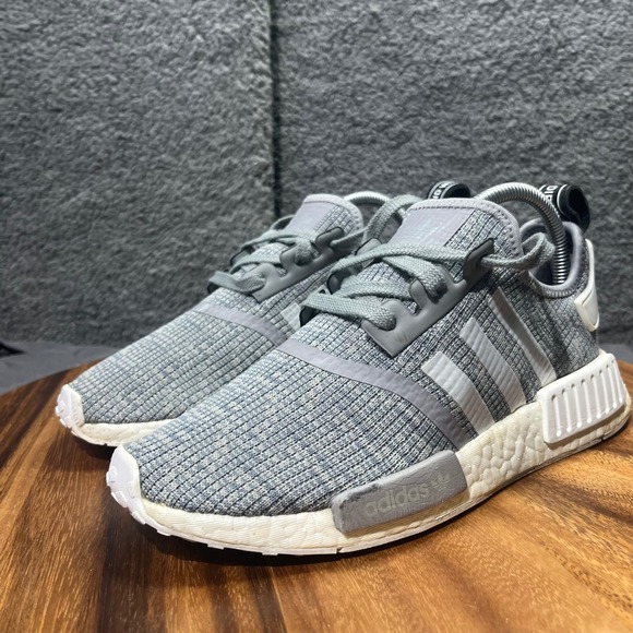 Adidas NMD R1 Grey White Knit Running Lifestyle Mens Shoes Size 8 NO INOLES - Picture 4 of 12
